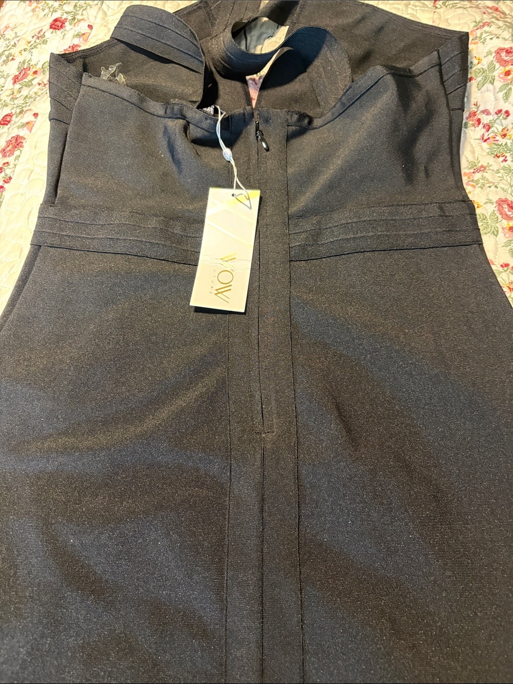 WOW couture Black Pencil Skirt with Front Seam Detail
